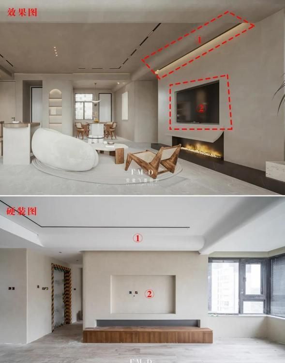 如今流行侘寂风了！硬装施工中，效果图与实景1:1还原，好有气质 - 家居知识