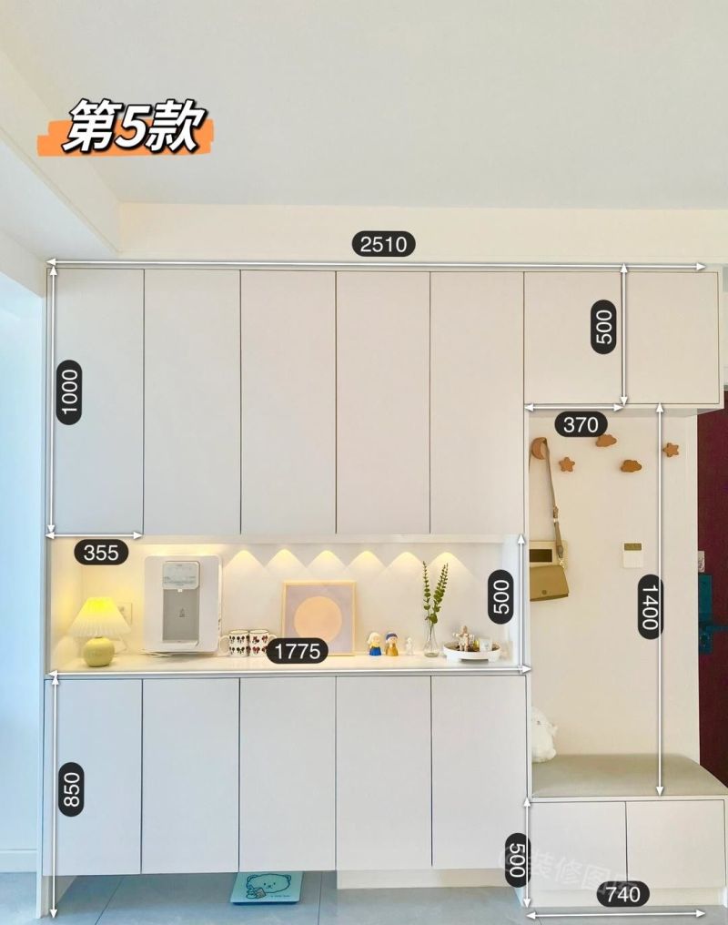 全屋定制比较火的八款入户鞋柜（带尺寸标识） - 家居知识