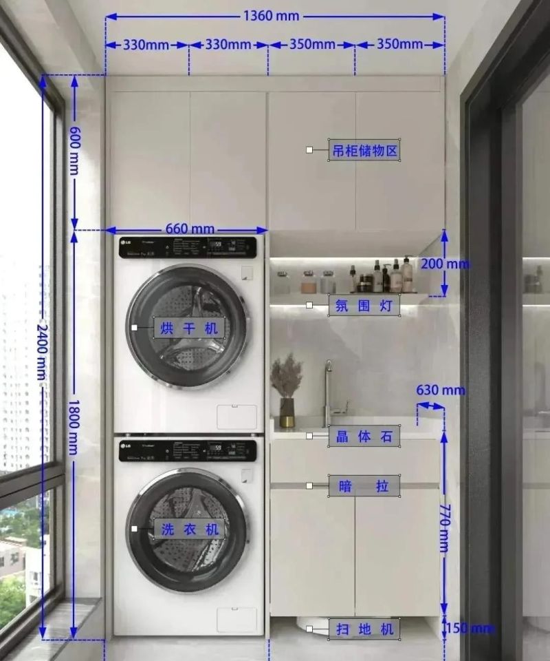 超🔥的4款阳台洗衣柜【附详细尺寸】建议收藏 - 家居知识