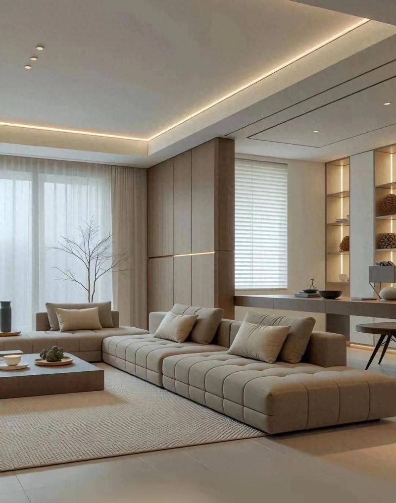 148平原木风装修，悬空端景设计让家显大又浪漫