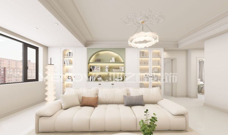 唐山南湖玥132平方米奶油风格装修效果案例|业之峰装饰 - 家居知识