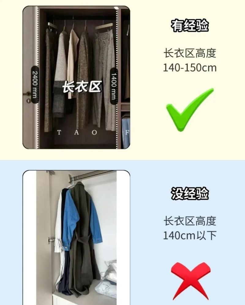定制衣柜想要不翻车，这些黄金尺寸要牢记！推荐给不爱叠衣服的人 - 家居知识