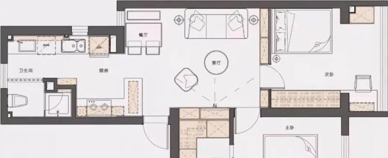 70㎡两居，拥有U型衣帽间，卫生间布局超实用，这小户型太舒适了 - 家居知识
