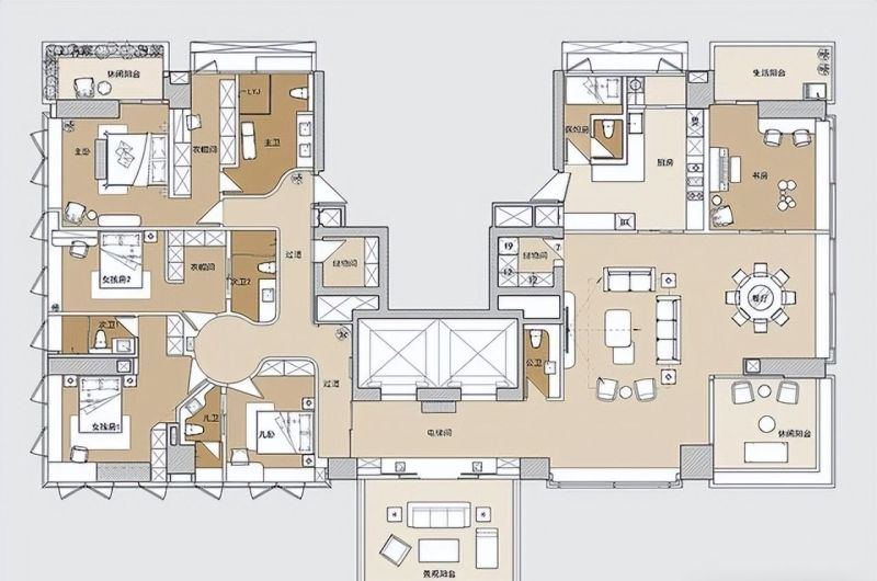 新加坡华人360㎡轻奢平层,大气装修尽显奢华格调 新加坡华人买360㎡平层,装修轻奢风,不仅大气,全屋还尽显奢华 - 家居知识