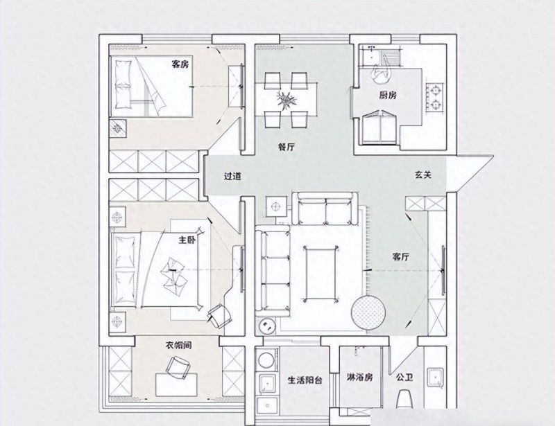 轻奢风客厅美到治愈，一进门就被精致感征服