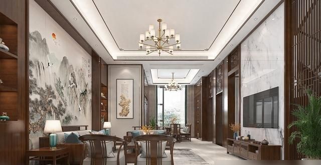 525㎡四层别墅，选择装修新中式风格，进去经典大气真的太好看了 - 家居知识