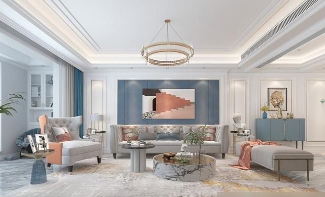 162㎡美式轻奢风装修,温馨前卫兼具,客厅设计太惊艳! 162㎡美式轻奢装修设计,温馨感十足,还很前卫,客厅感觉很惊艳 - 家居知识