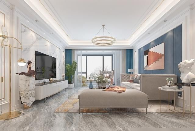 162㎡美式轻奢风装修,温馨前卫兼具,客厅设计太惊艳! 162㎡美式轻奢装修设计,温馨感十足,还很前卫,客厅感觉很惊艳 - 家居知识