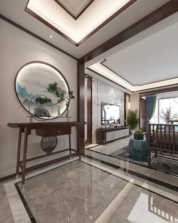 长沙夫妻打造惊艳新中式家,入户端景美到窒息 长沙夫妻的新中式风格装修,入户端景太好看,家中充满了惊艳效果 - 家居知识