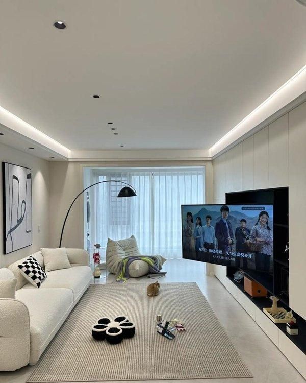 浙江夫妻的111㎡奶油风新家：仅凭一个电视柜就圈粉无数，真实用 - 家居知识