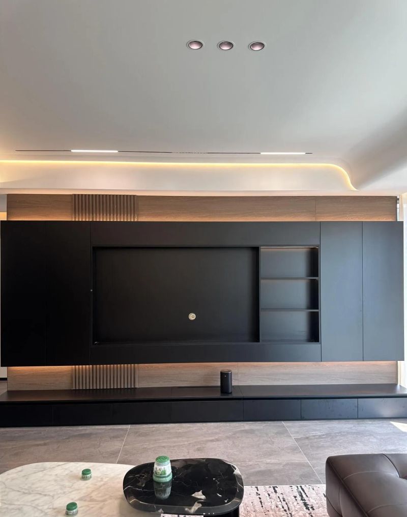 意式极简｜140㎡精装房改造，硬装完工啦电视墙是悬浮式设计 - 家居知识