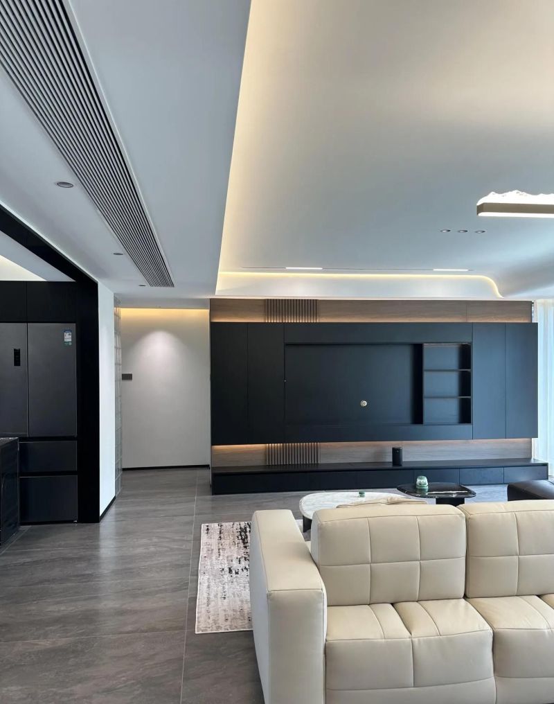 意式极简｜140㎡精装房改造，硬装完工啦电视墙是悬浮式设计 - 家居知识
