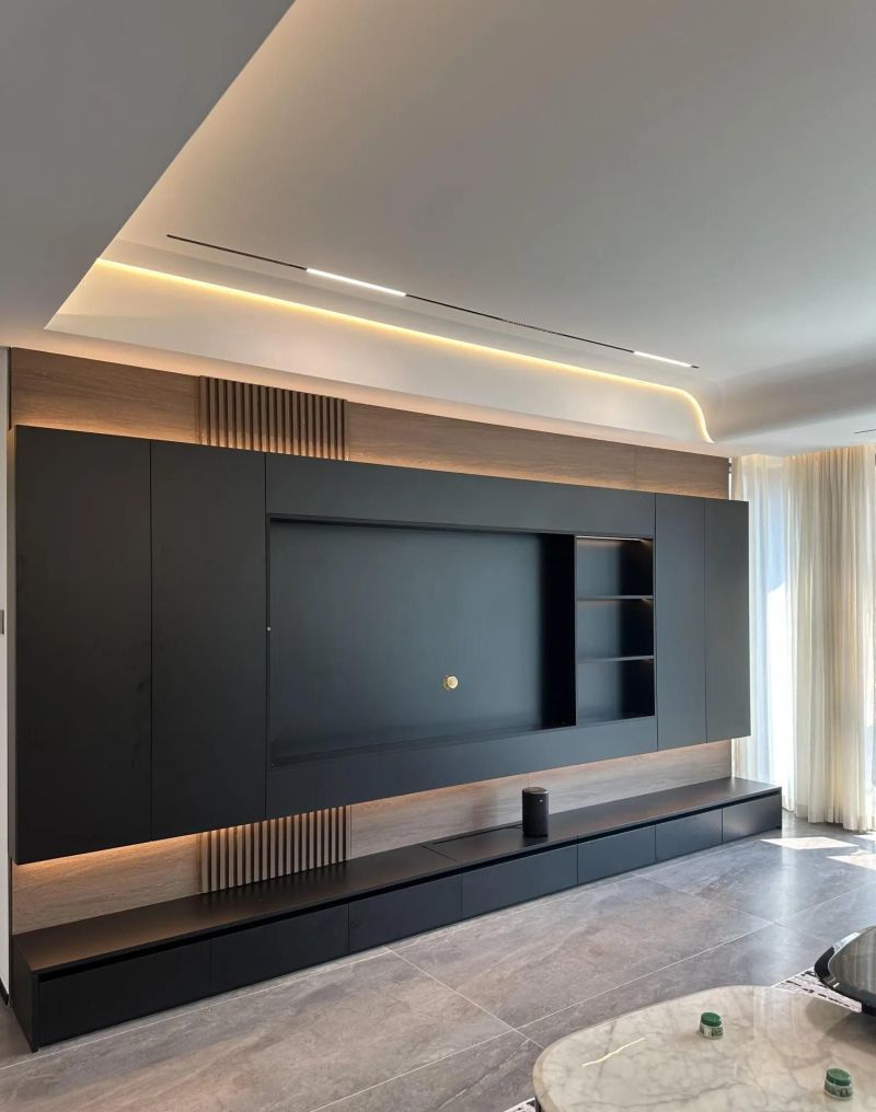 意式极简｜140㎡精装房改造，硬装完工啦电视墙是悬浮式设计 - 家居知识