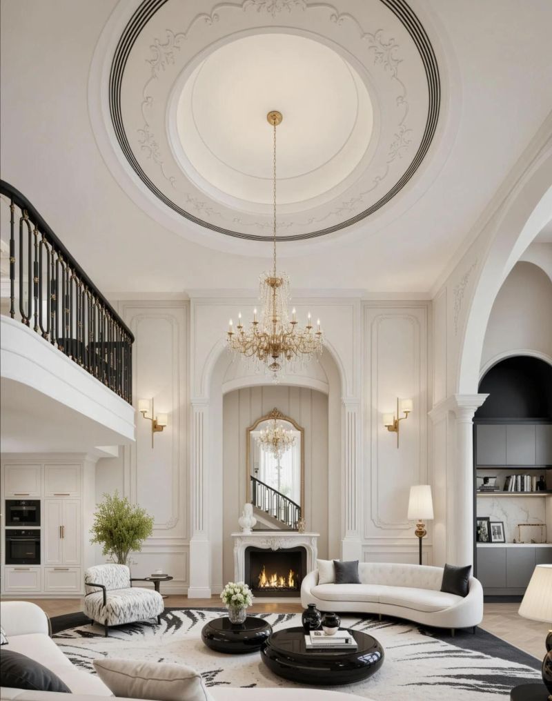 法式风格，浪漫与优雅的具象化，大空间也得有温馨感 。 - 家居知识