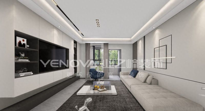 113㎡现代简约风装修案例，唐山红堡天熙的时尚家居设计