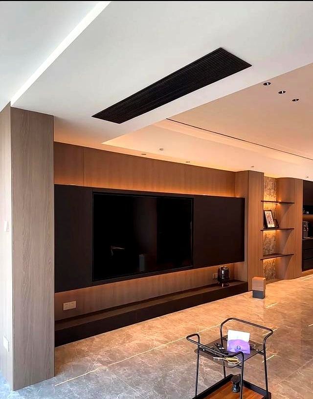 普通人装现代轻奢风，真的赢麻了！！弧形木柜 + 岩板背景 - 家居知识