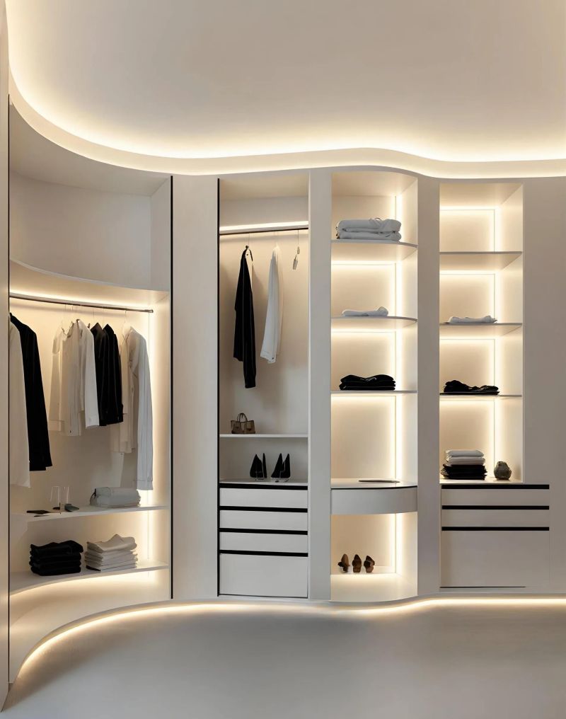 意式极简风，268平这孤形衣帽间太实用了 - 家居知识