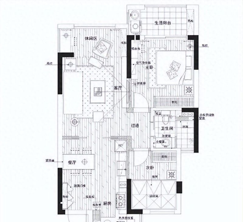 80㎡北欧风二居室，灰木双色+双阳台改造，打造通透小宅