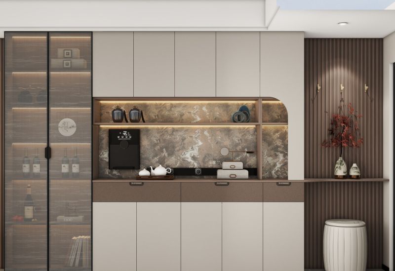 全屋定制里的 “卷王”！一体式餐边柜，把实用和颜值玩出花 - 家居知识