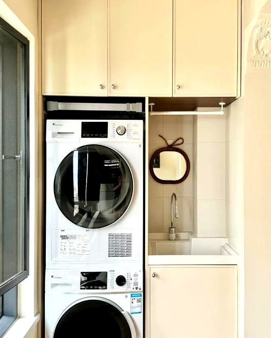 闺蜜阳台洗衣机装修法,高级感拉满! 装修最大的坑,就是洗衣机必须放阳台!看看闺蜜的做法,太高级了 - 家居知识