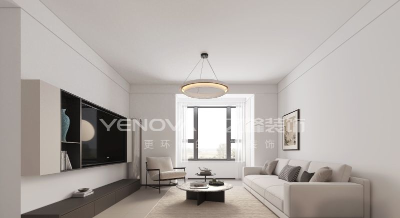 唐山珑湖丽宫95㎡现代简约风装修案例 | 业之峰装饰实景展示