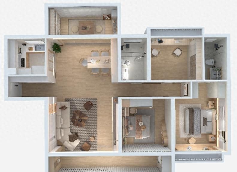 150㎡原木风三居，自然与烟火气的诗意栖居