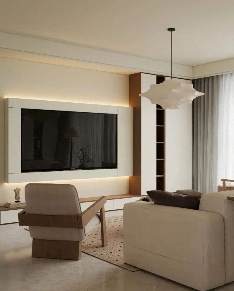 原木奶油风打造温馨治愈大横厅，仕寰家居演绎自然美学