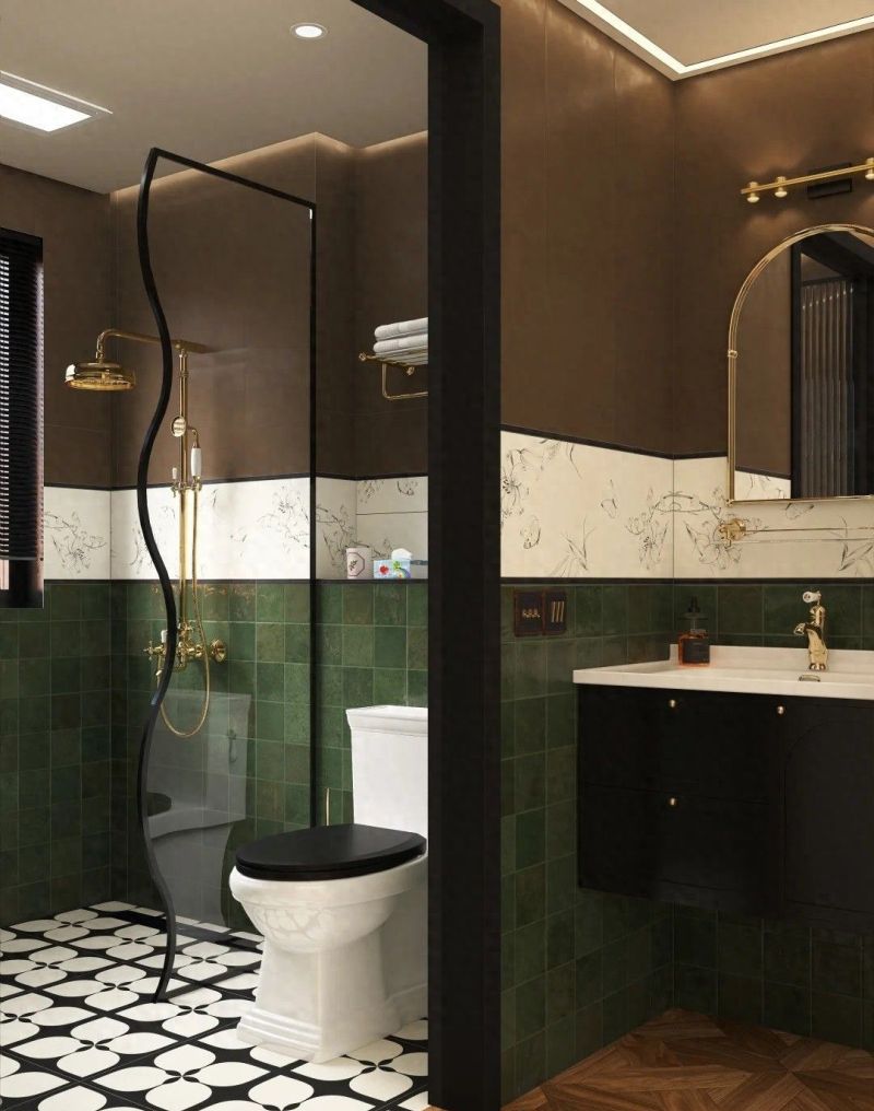 无法抗拒的中古绿浴室，复古与通透的完美融合