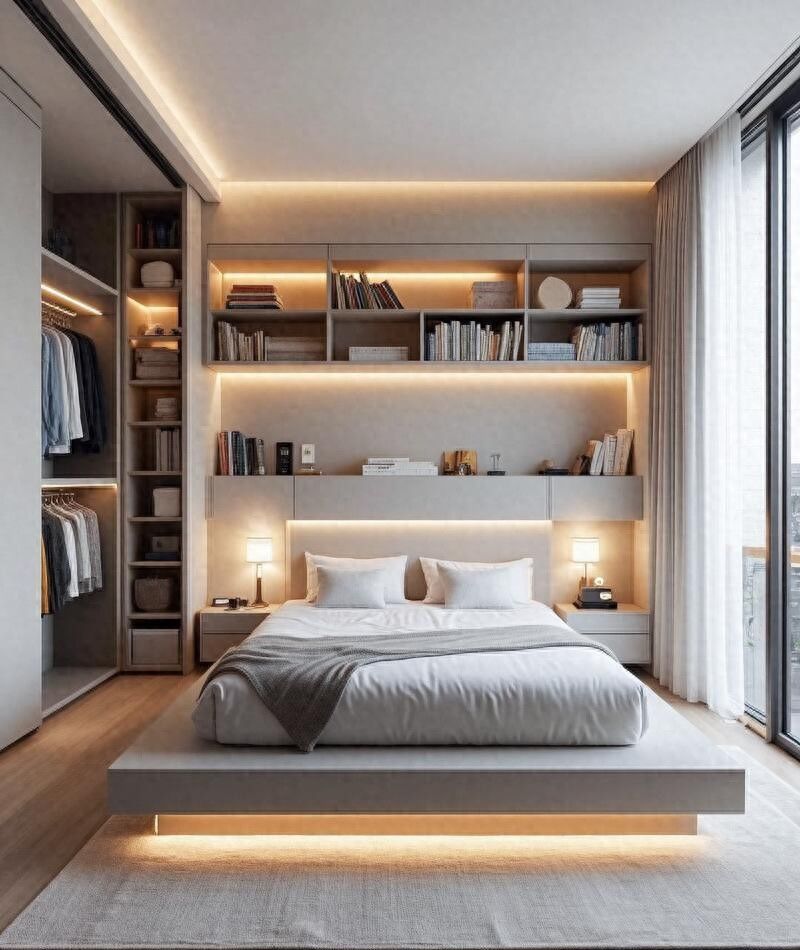 4款书柜+卧室设计，小空间也能变身书香雅居