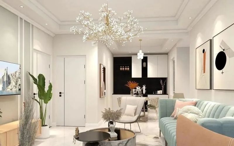 64㎡轻奢两居室：奶咖色为主调，硬软材质碰撞出生活感 - 家居知识