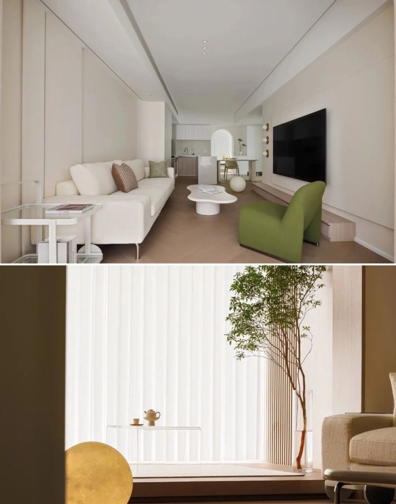 微水泥奶咖墙+拱形露台,这个奶油风小家四季如暖阳般治愈! 被问爆的奶油风小家!微水泥奶咖墙 + 拱形露台,四季都像裹在暖阳 - 家居知识