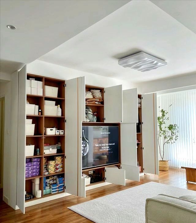 满墙电视柜多好用？看看这些成功案例,照着做能储物颜值高是真香 - 家居知识