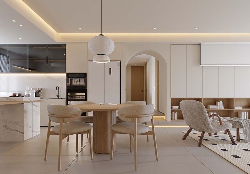 94㎡现代装修|奶油风装出温柔松弛感 - 家居知识