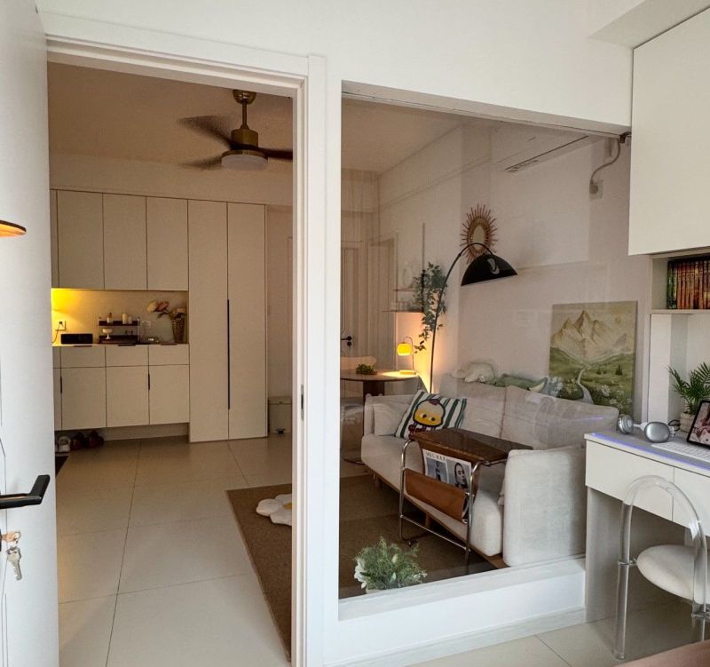 常州姑娘的客厅装修火了：切一半隔出5㎡“阳台房”，一室变两室 - 家居知识