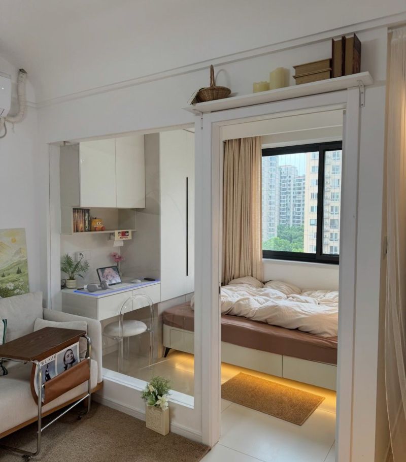 常州姑娘的客厅装修火了：切一半隔出5㎡“阳台房”，一室变两室 - 家居知识