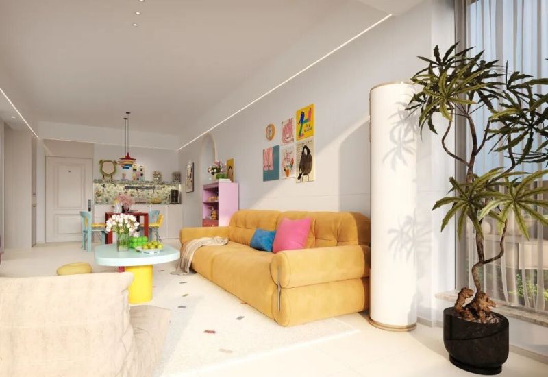 90㎡多巴胺奶油风小家,甜度超标的理想家居范本 汇亚磁砖安利100个理想家| 甜度超标预警!90㎡多巴胺奶油风小家 - 家居知识