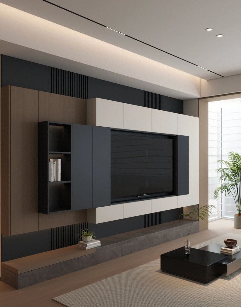电视背景墙收纳柜设计全攻略，避坑指南+尺寸款式解析