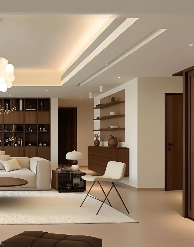 胡桃木与留白交织，打造惊艳岁月的温柔中古家