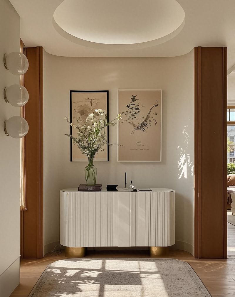 160㎡自然法式浪漫家，玄关柜设计太惊艳！