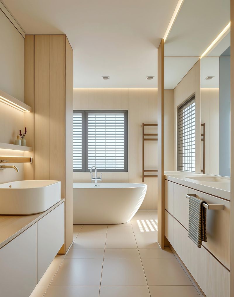 156平原木风设计,超大空间感与自然一体式书柜的完美结合 156平原木风设计也太显空间感了,也很自然,自带一体式书柜 - 家居知识