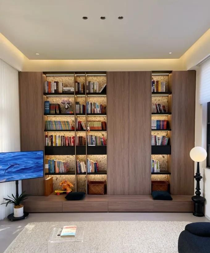 卡座书柜一体化设计太香了！网友分享8种神仙方案，小户型必看
