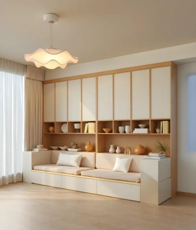 卡座书柜一体化设计太香了！网友分享8种神仙方案，小户型必看