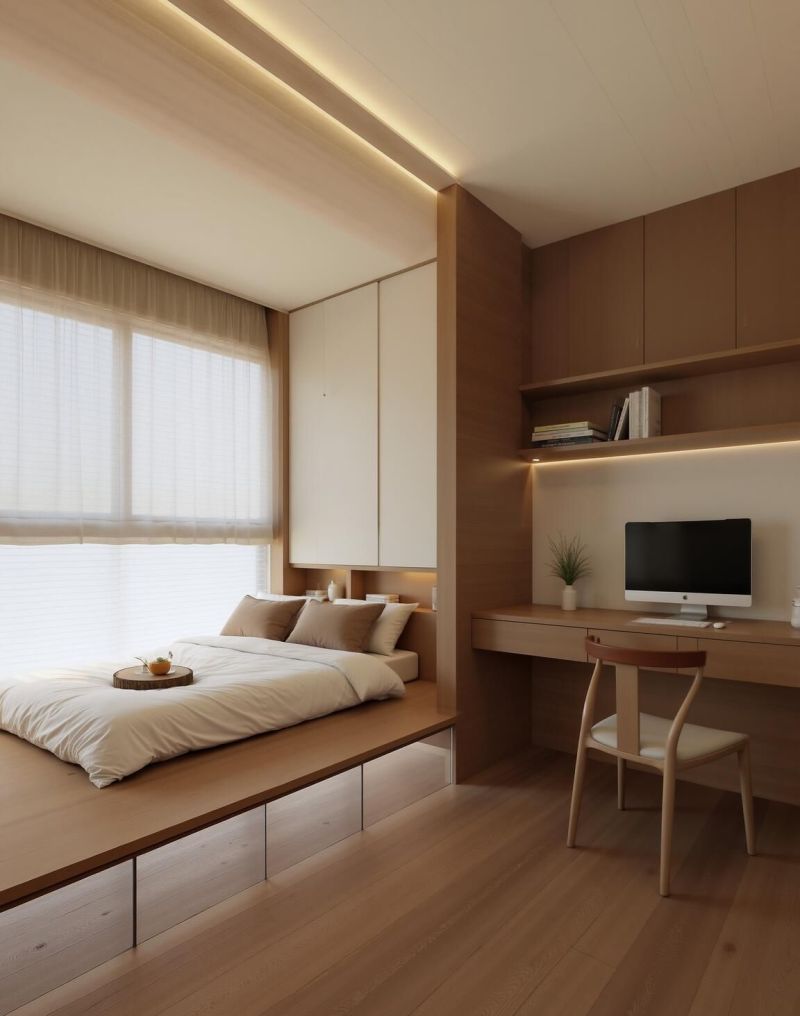 次卧变榻榻米书房，一屋三用爽翻！ - 家居知识