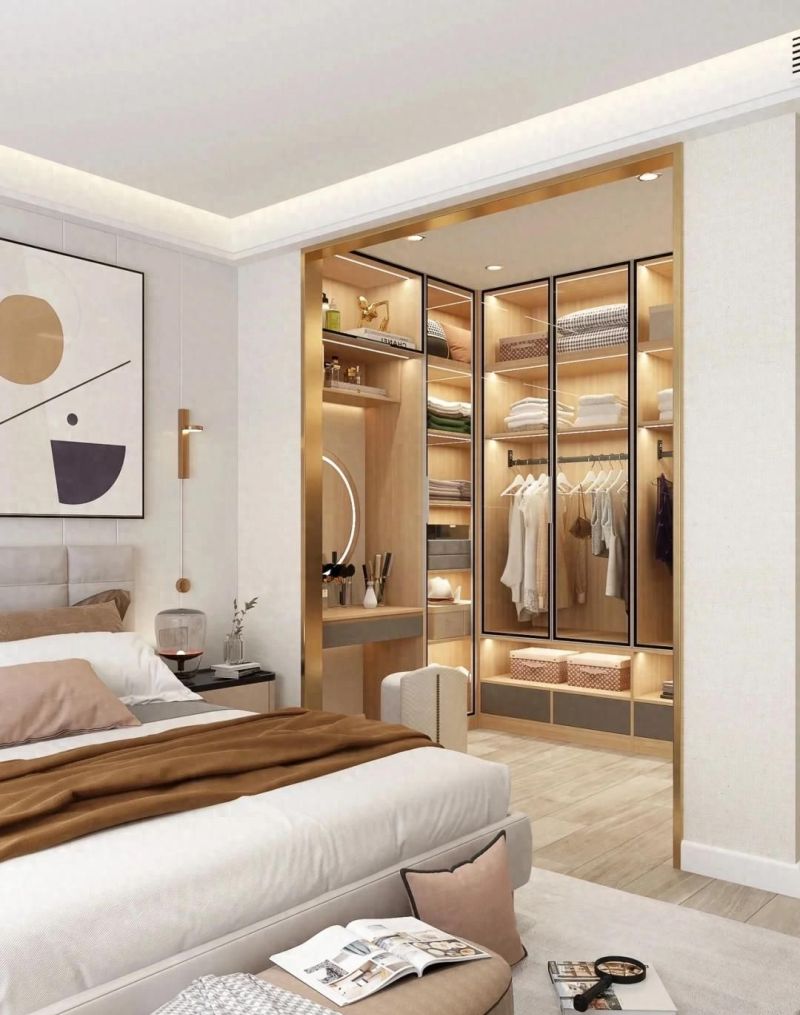 1㎡过道巧改衣帽间，阳台满柜设计让邻居羡慕不已
