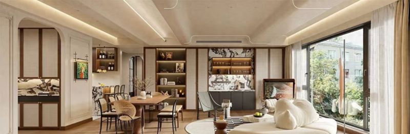 侘寂风大平层，极简美学与自然禅意的完美融合