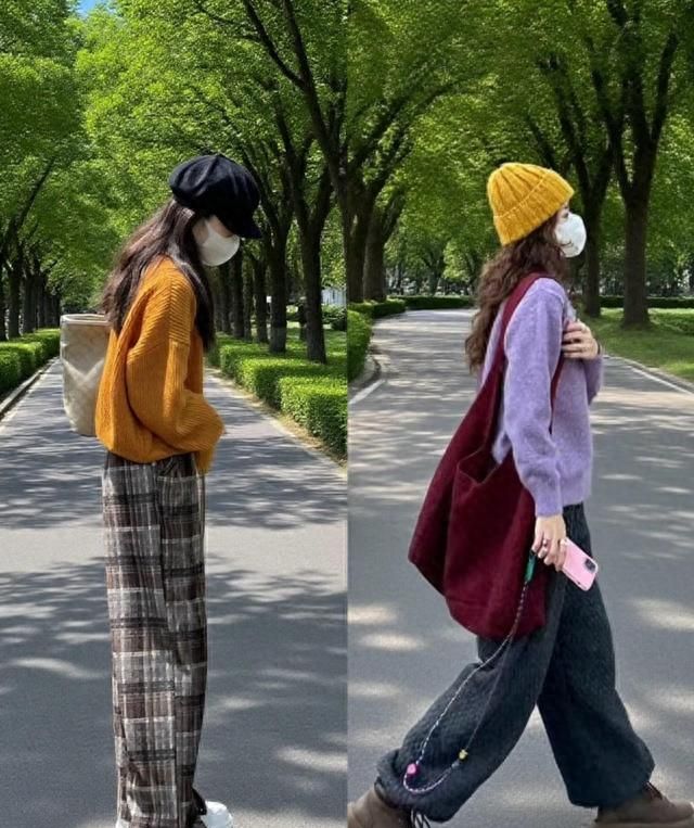 早秋24套撞色风穿搭，森系甜美混搭美式复古，时髦又随性