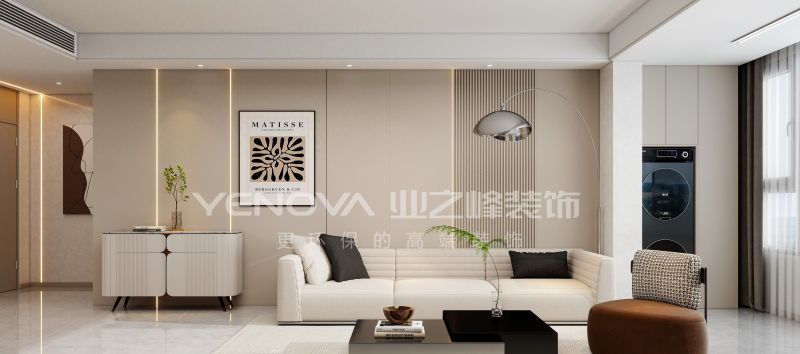 唐山万润壹号142㎡现代风格装修案例，业之峰装饰打造简约品质生活