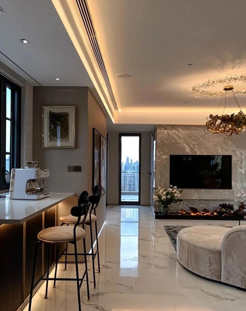 轻奢风美宅,硬装零瑕疵,每个角落都令人心动! 轻奢风太绝了!每个角落都让人喜欢,连硬装都挑不出毛病~ - 家居知识