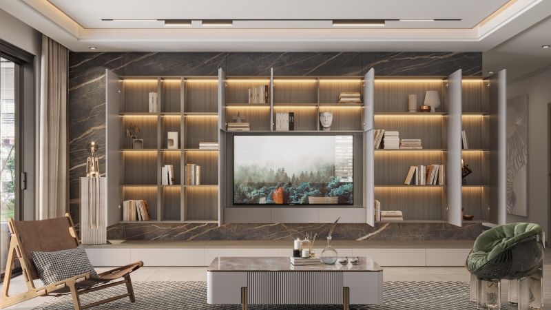 你家电视墙还空着？邻居早就做了整墙定制柜，效果惊艳 - 家居知识