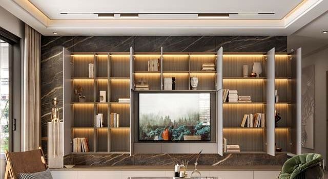 你家电视墙还空着？邻居早就做了整墙定制柜，效果惊艳 (2) - 家居知识